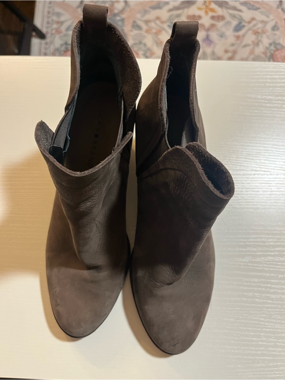 Lucky Brand Grey Suede Ankle Booties